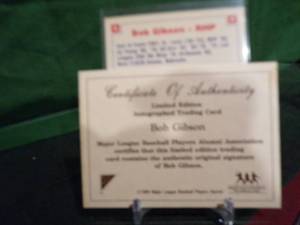 lot 200E image: 1993 MLB All Star Autographs Limited Edition Bob Gibson with Certificate of Authenticity