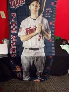 lot 215 image: Miscellaneous Baseball Collectibles Lot with Huge Joe Mauer Banner