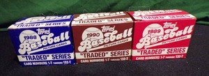 lot 224 image: 1988-1990 Topps Traded (3 Boxes Total) - Griffey Jr, Sanders, Randy Johnson