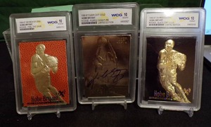 lot 193 image: Lot of 3 Kobe Bryant Rookie Cards WCG 10 GEM MT