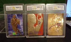 lot 192 image: Rookie Kobe Bryant 23KT Gold Cards Lot WCG GEM MT 10 on All Cards