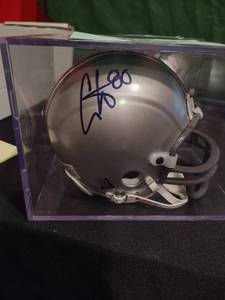 lot 202 image: Cris Carter #80 Autographed Mini Helmet Ohio State Buckeyes