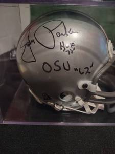 lot 203 image: Jim Parker HOF Autographed Mini Helmet #62 Ohio State Buckeyes