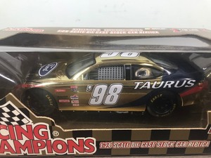 lot 50 image: 1998 Racing Champions 124 Scale Die Cast Stock Car Gold #98 NASCAR 50th Anniversary