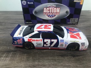 lot 65 image: 1997 Nascar Racing Action Platinum Series Collectibles Jeremy Mayfield Thunderbird #37  K-Mart - RC Cola 124 scale die cast stock cars
