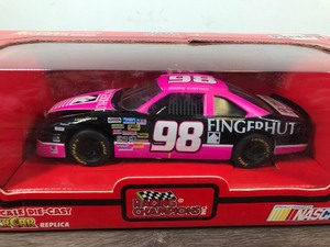 lot 96 image: 1995 Nascar Racing Champions Preview Edition Jeremy Mayfield Ford Taurus #98  Fingerhut 124 scale die cast stock car