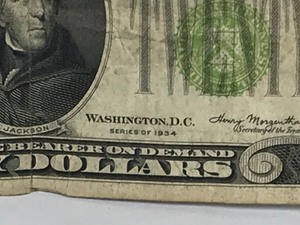 lot 117 image: Vintage 1934 twenty dollar bill