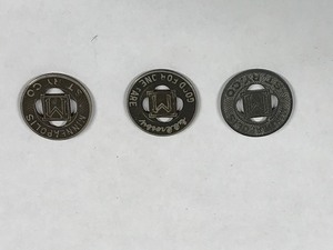 lot 135 image: 3 - Vintage Minneapolis St. Ry. Co. Good For One Fare Transit Token