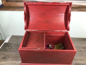 lot 148 image: Wooden box with wood rack inside