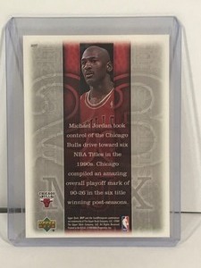 lot 492 image: 1999 Upper Deck Michael Jordan MVP MJ Exclusives Basketball Card #207