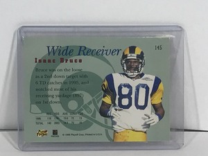lot 494 image: 1996 Playoff Prime Isaac Bruce Football Card #145