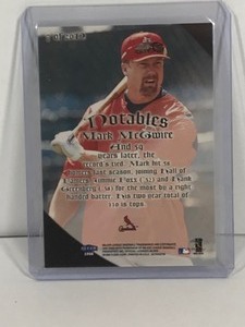 lot 495 image: 1998 Fleer Ultra Notables Mark McGuire Baseball Card #7