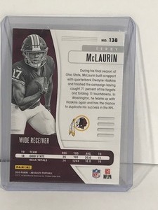 lot 498 image: 2019 Panini Terry McLauren Rookie Football Card #138