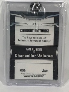 lot 514 image: 2022 TOPPS STAR WARS SIGNATURE CHANCELLOR VALORUM IAN RUSKIN AUTO