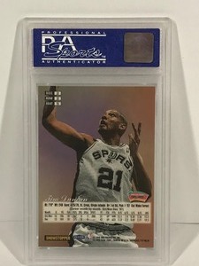 lot 516 image: 1997 Flair Showcase Tim Duncan Graded Card Mint 9