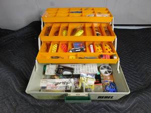 lot 266 image: Rebel tackle box full of tackle
