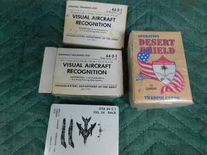 lot 279 image: Desert Storm trading cards and 2pks of aircraft training cards