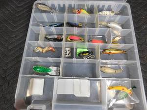 lot 308 image: Tackle box of lures and dare devils