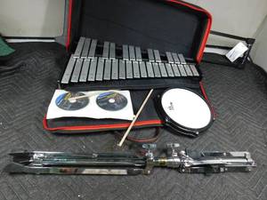 lot 333 image: Zylaphone and starter drum pad in case w stand