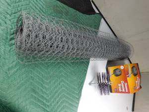 lot 342 image: Chicken coop netting and chimney brush