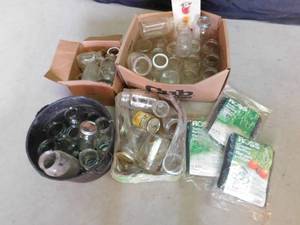 lot 382 image: Canning jars, canning pot, and garden netting