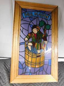 lot 403 image: Paul Mason stainglass look picture w wood frame