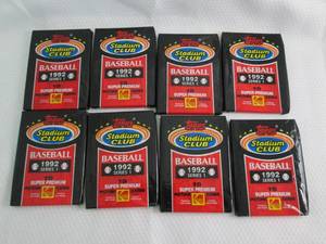 8 1992 Stadium Club Baseball Packs...