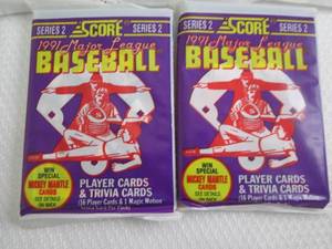 7 1991 Score Baseball Series 2 Pack...