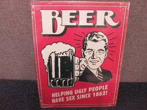 Metal Beer Sign 16 x12.5 inches...