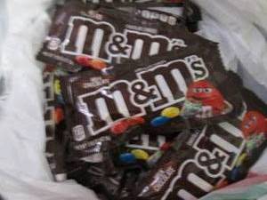12 pks M&Ms...