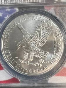 lot 01 image: 2021 type 2 AMERICAN SILVER EAGLE MS70 ANACS