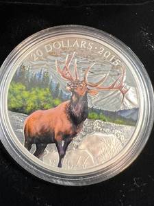 lot 67 image: 2015 PROOF CANADA 1 TROY OZ .999 FINE SILVER $20 ELK IN ORIGINAL PKG