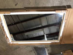 lot 3 image: NEUTYPE 51 in. x 31 in. Large Modern Rectangle Metal Framed Bathroom Vanity Mirror Customer Returns See Pictures