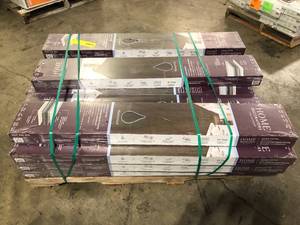 lot 17 image: Pallet of Home Decorators Collection Hunting Trail Oak 12 mm T x 7.6 in. W Waterproof Laminate Wood Flooring (16 sqftcase)  (18 Boxes)Customer Returns See Pictures