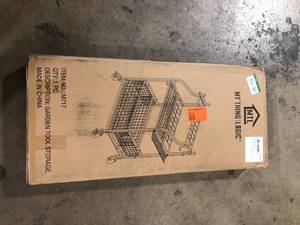 lot 28 image: LTMATE 3- Tier Garden Tool Organizer for Garage-Yard Tool Racks with Wheels  Customer Returns See Pictures