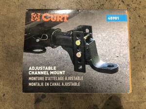 lot 35 image: 6,000 lbs. 6-34 in. Drop Adjustable Trailer Hitch Channel Mount with 1 in. Ball Hole (2 in. Shank) by CURT Customer Returns See Pictures