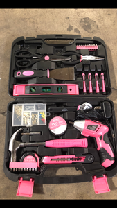 lot 37 image: Apollo 135-Piece Home Tool Kit in Pink    Customer Returns See Pictures