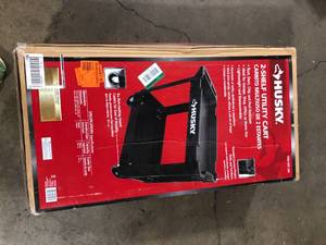 lot 43 image: Husky 2-Tier Plastic 4-Wheeled Service Cart in Black Customer Returns See Pictures