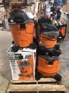 lot 12 image: Pallet of Ridgid WetDry Shop Vacs Various Models and Conditions   Customer Returns See Pictures