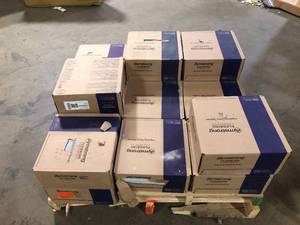 Pallet of Armstrong Flooring Imperial Texture VCT 12 in. x 12 in. Mid Grayed Blue Standard Excelon Commercial Vinyl Tile (45 sq. ft.  case (15 Boxes)   Customer Returns See Pictures