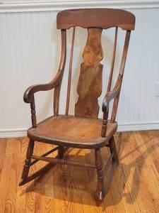 lot 45 image: Rustic Paddle Back Rocker