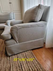 lot 74 image: Contemporary Grey Armchair Pair