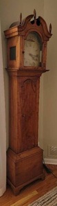 lot 10 image: Blond Tiger Oak Grandfather Clock