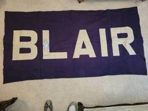 lot 37 image: Vintage Old School Wool Felt Banner  BLAIR