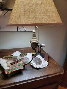 lot 35 image: Antique Magic Lamp Table Lamp with Slides