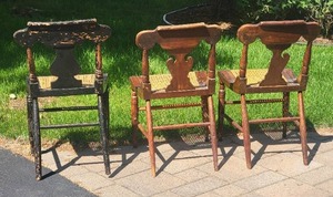 lot 108 image: Charming Antique Caned Chairs