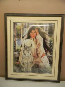 lot 3 image: NATIVE AMERICAN ART By Maija Feline Mischief - Signed & Numbered Print 407  950 - PAPER 11pt. Ragcoat 100% cotton - KEMPER GALLERIES, INC. - PROFESSIONALY FRAMED - ABSOLUTELY FANTASTIC PIECE  - APPROX 31 By 37 - SEE PICTURES