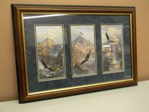 lot 6 image: FREEDOM TRILOGY ART By Rick Kelley - PROFESSIONALY FRAMED - GREAT PIECE  - APPROX 27 By 19 - SEE PICTURES