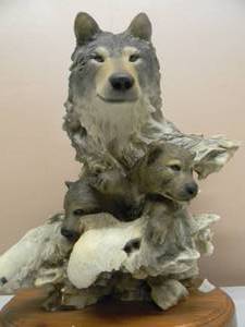 lot 7 image: Mill Creek STUDIOS LIMITED EDITION 1243  4000 - SIX PAWS By Randy Reading - Artist Signed wCOA - GREAT PIECE  - LARGEHEAVY APPROX 14w By 16h - SEE PICTURES