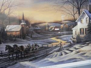 lot 10 image: Together For The Season By Terry Redlin - Signed - PROFESSIONALY FRAMED - FANTASTIC PIECE - APPROX 35 By 25 - SEE PICTURES